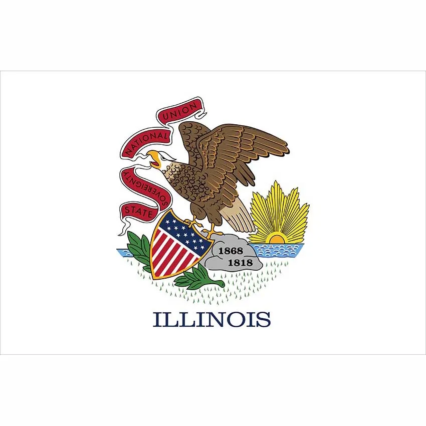 

Иллинойс Флаг Цифровая печать полиэстер флаг США заказ государства украшения Banne