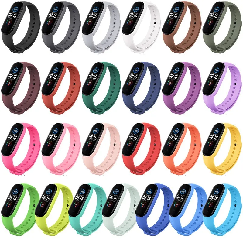 Painted For Xiaomi Mi Band 5 watch band Wristband Replacement For Xiaomi Mi band 5 Smart watch Silicone Metal bracelet