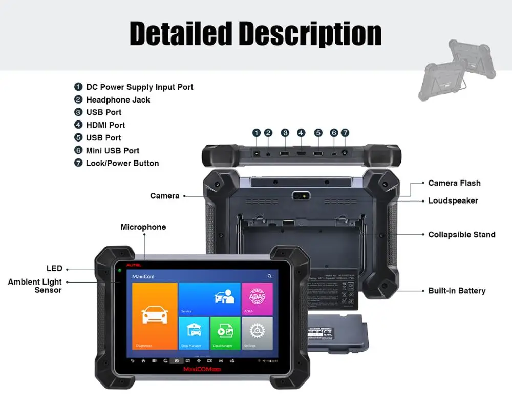 Autel MaxiCom MK908P OBD2 сканер ECU кодирование J2534 программирование ключ OBD 2 Авто