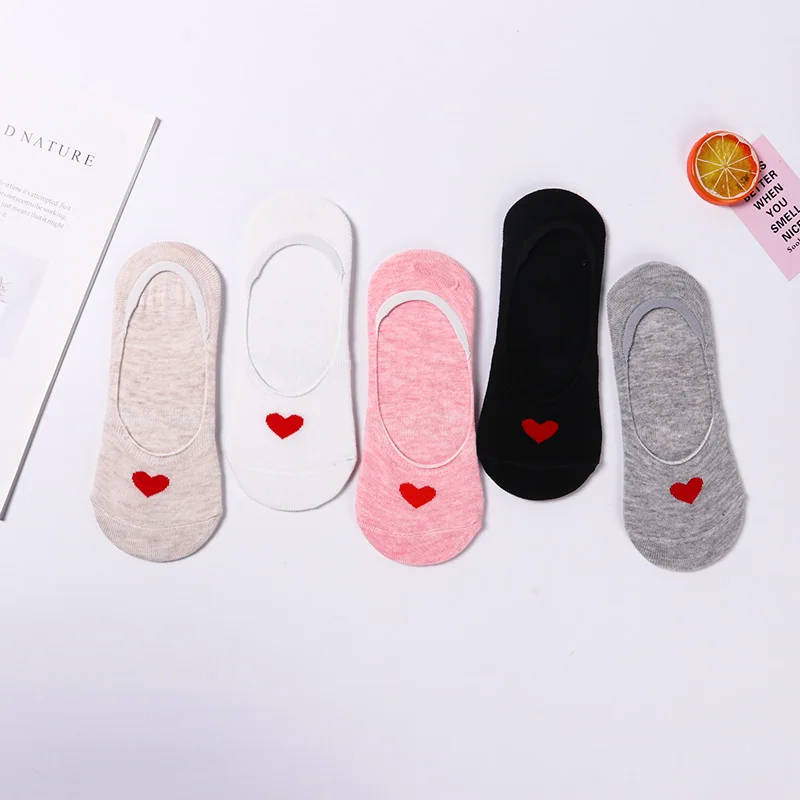 Носки женские Короткие хлопковые нескользящие невидимые мягкие носки невидимки