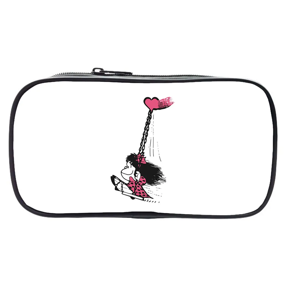 

Mafalda Pencil Case Multifunction Pen Box High Quality Large Capacity Students Cartoon Pencil Box Children Comics Pen Bag Gift
