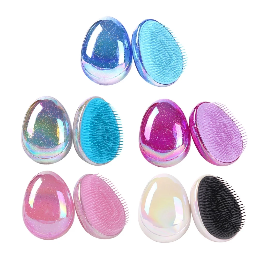 Массажная расческа в форме яйца с мультипликационным принтом антистатические