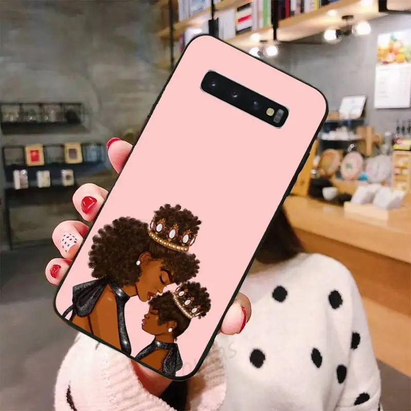 

Baby Mom Girls love pink cartoon Phone Case For Samsung A50 A51 A71 A20E A20S S10 S20 S21 S30 Plus ultra 5G M11 funda shell
