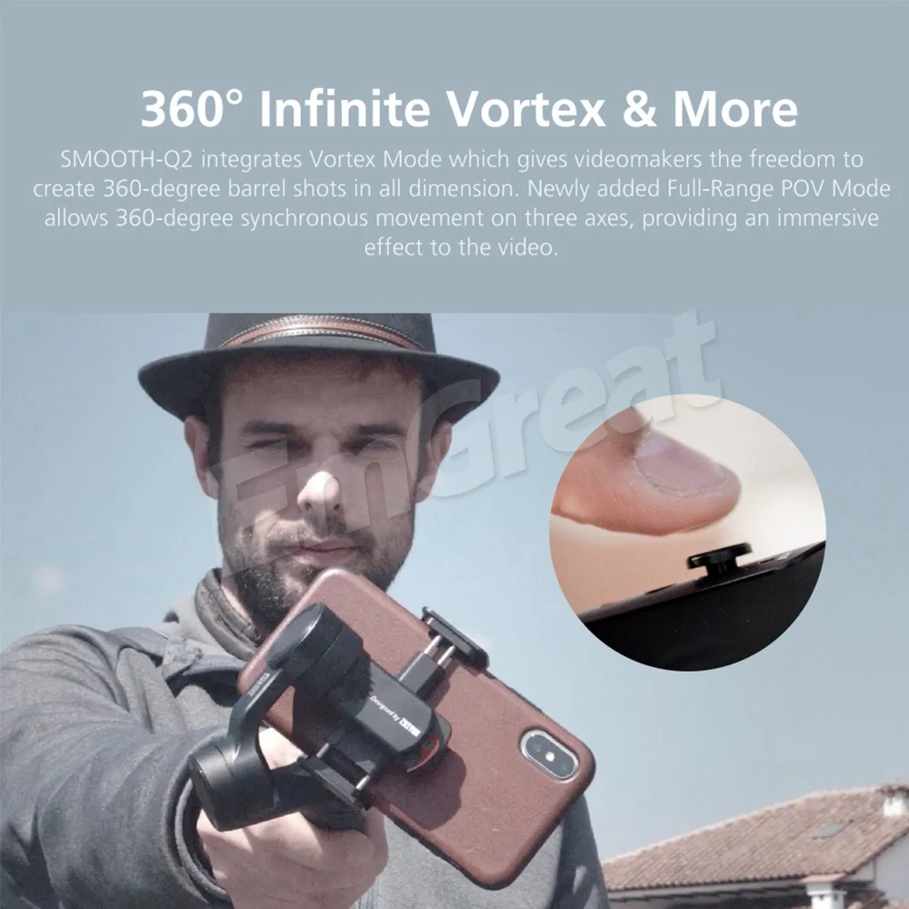 Zhiyun Smooth Q2 Портативный карман Размеры 3-Axis смартфон портативный монопод с шарнирным замком для iPhone 11 Pro Max XS X samsung S10 S9 и мобильного телефона
