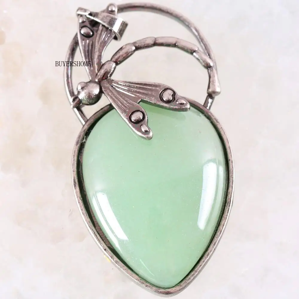 Натуральный камень бусина зеленый авантюрин женское ожерелье в форме сердца кулон ювелирные изделия подарок 1 шт. K643