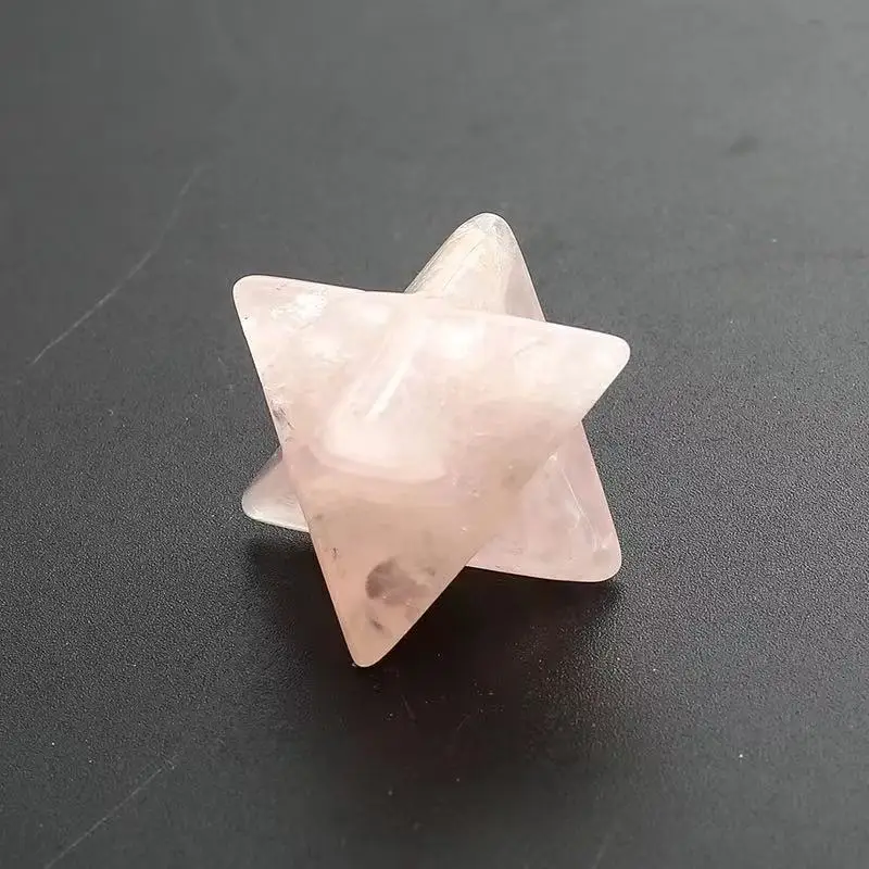 

30mm Natural Gemstone Rose Quartz Merkaba for Gifts 1pc