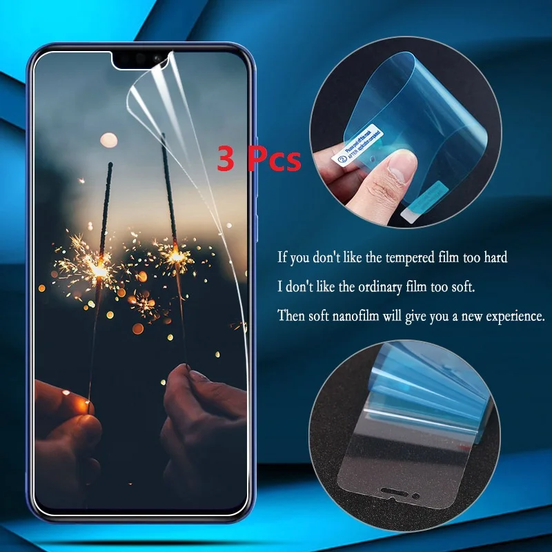 Взрывобезопасная нано-защитная пленка мягкая для Huawei Honor 8X 8S 8A 8E 8C 7C 10 Lite 20 не
