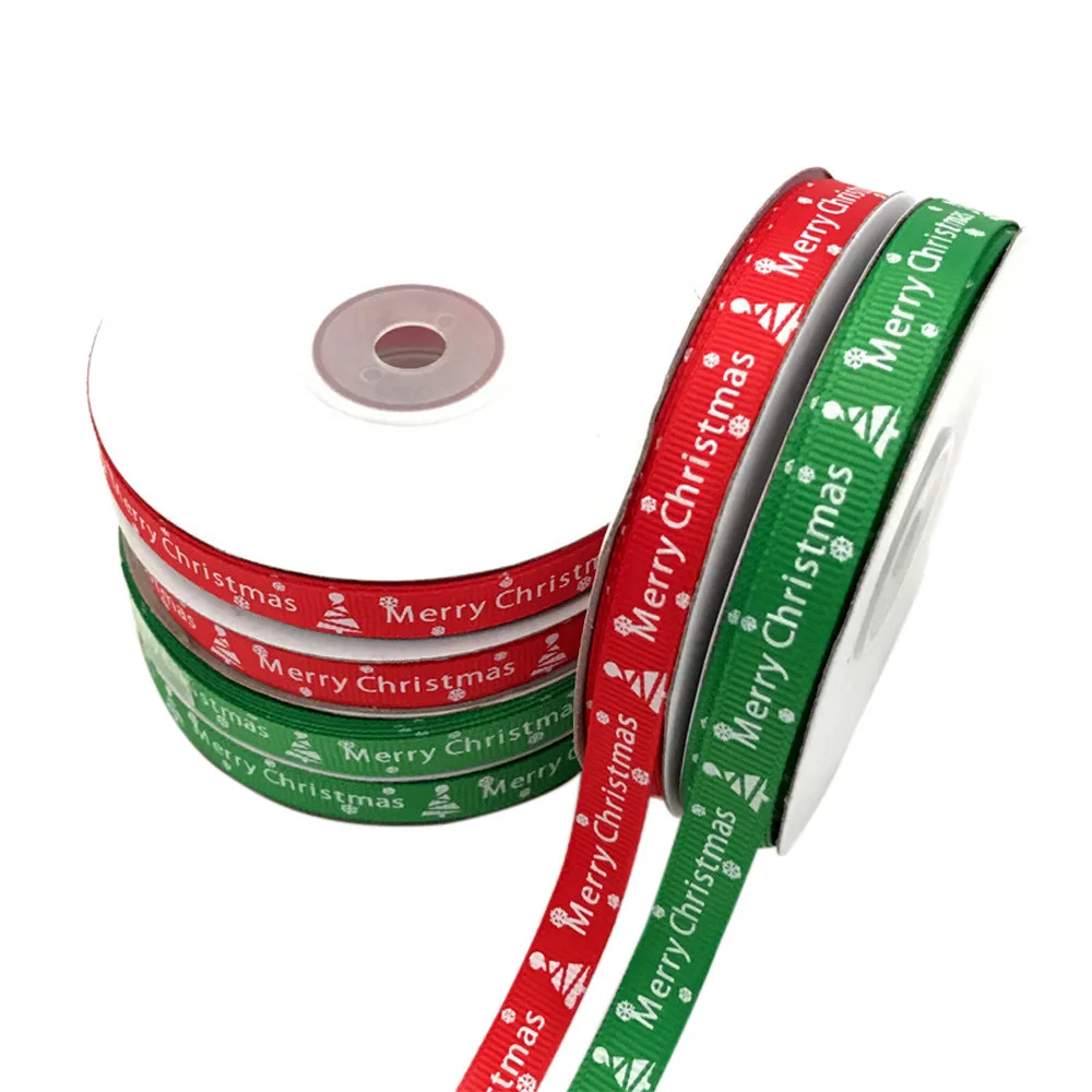 25YD Christmas Ribbon 10mm Multi-craft Supplies Party Gift Colorful Pattern Decoration | Дом и сад