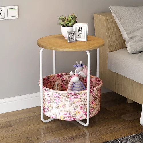 G 2 layer Simple sofa side table corner several multifunctional coffee table bedroom bed table shelf home small round table side table - Цвет: G 2 layer