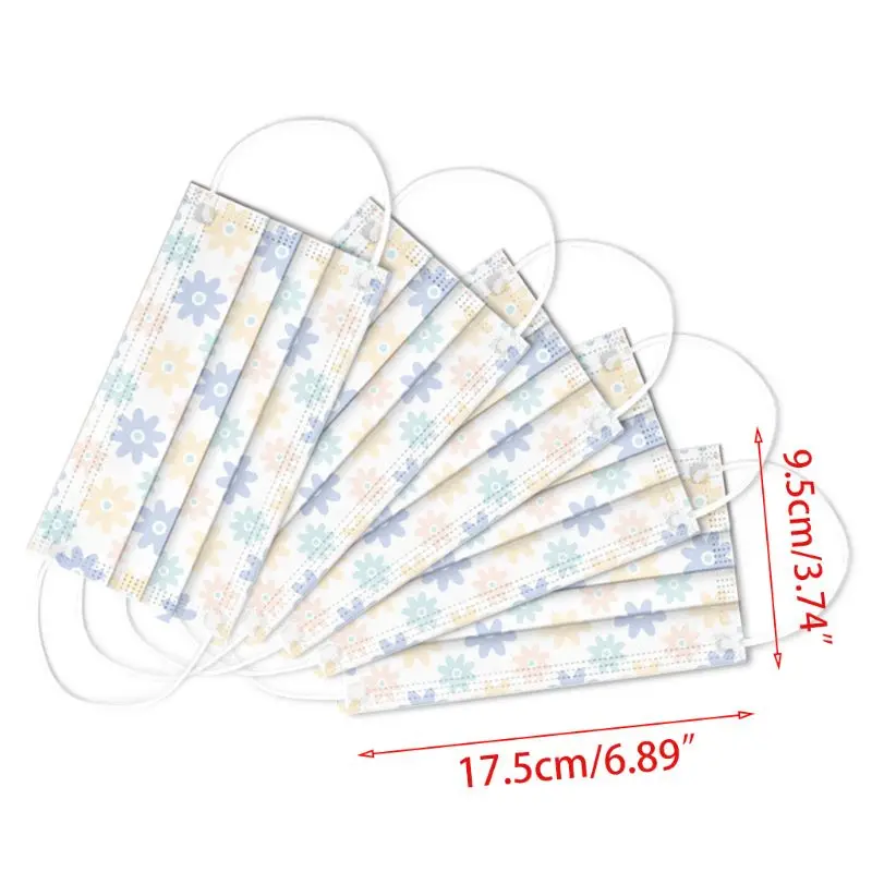 

10Pcs/Set 3 Layers Disposable Mouth Mask Melt-Blown Non-Woven Earloop Mouth-Muffle Respirator