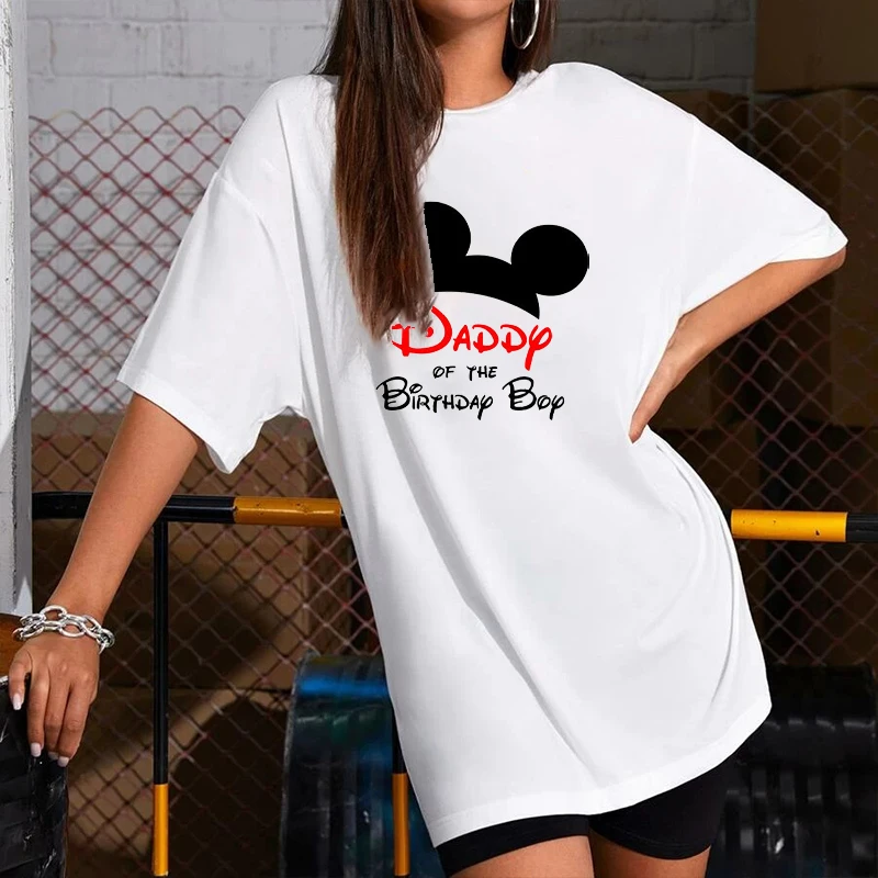 

Summer Tshirt Dresses Casual Female Leopard Mickey Cartoon Mini Dress Short Sleeve Loose Casual White Harajuku Robes Vestido New