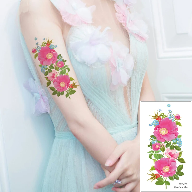 Тату-наклейка с цветами на руку спину ногу | Красота и здоровье