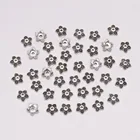 Металлические антикварные бусины, Концевики 50 шт.лот 7*7 мм, цветок для бусин сделай сам, фурнитура для изготовления ювелирных изделий, аксессуары для браслета, ожерелья с отверстиями