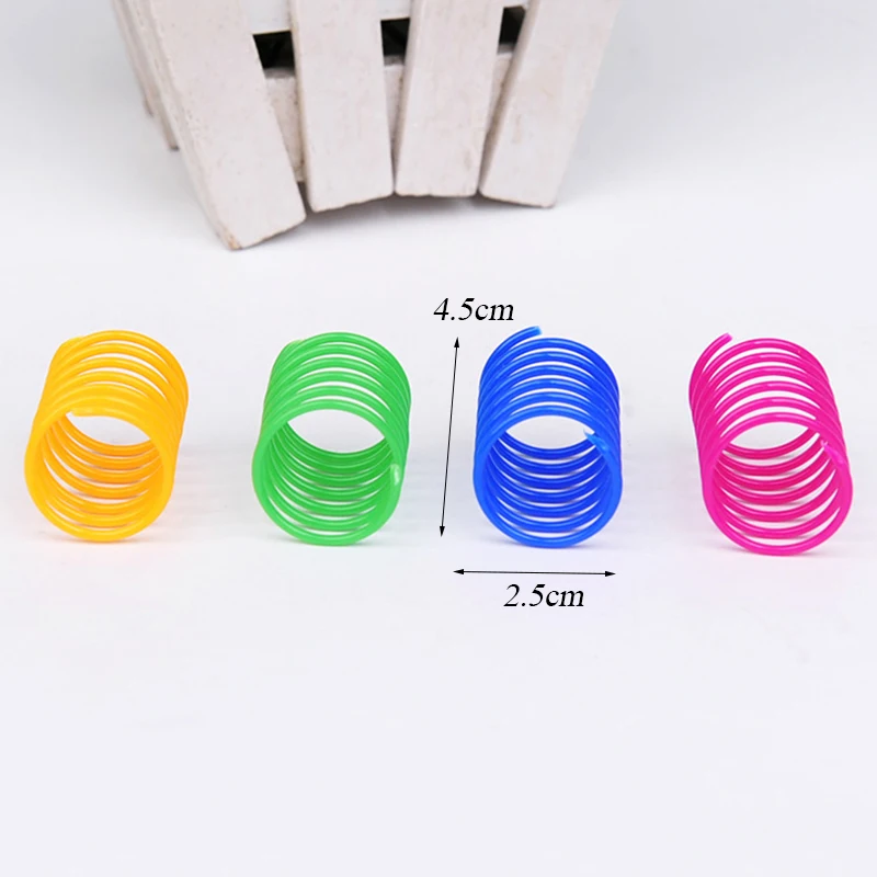 

Cat Spring Toy Colorful Plastic Coil Spiral Interactive Cat Toy Funny Play Game Cat Teaser Product Toy For Kitten Pet Accessory