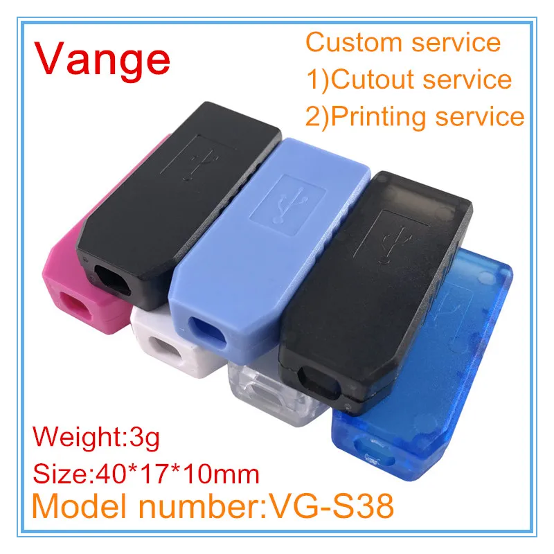 40 шт./лот USB зарядное устройство корпус провода разъем 40*17*10 мм АБС пластик