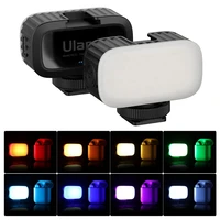 ulanzi vl15 mini rgb led video light 8 colors portable fill light with softbox diffuser 2w 750mah battery type c vlog light