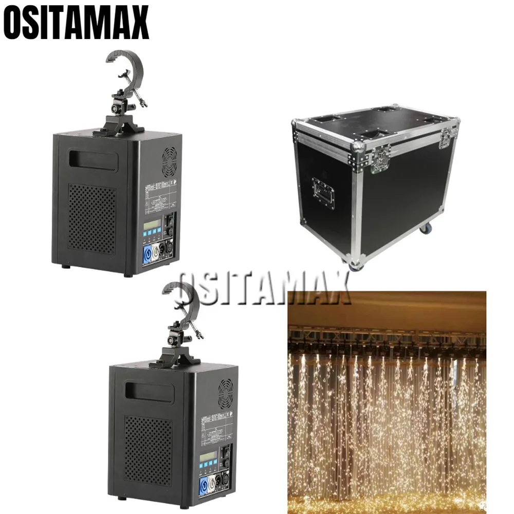 2pcs with 1 flycase Вверх дном 400 Вт сверкающие огни водопад фейерверк пиротехника дистанционного управления Dmx Холодный Огонь машина Искра для фиксированного освещения сцены - Цвет: 2pcs with 1 flycase