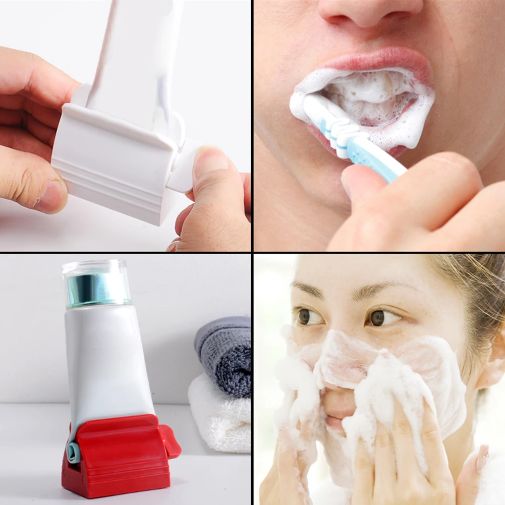 

Rolling Tube Toothpaste Squeezer Toothpaste Seat Holder Stand Rotate Toothpaste Dispenser For Bathroom