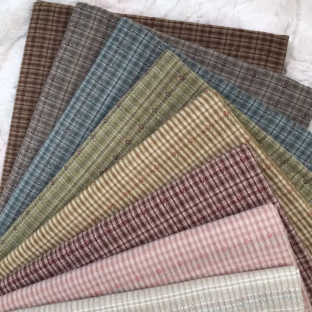 

50*70cm DIY Japan Little Cloth group Yarn-dyed fabric,for sewing Handmade Patchwork Quilting , stripe dot Random telas retales
