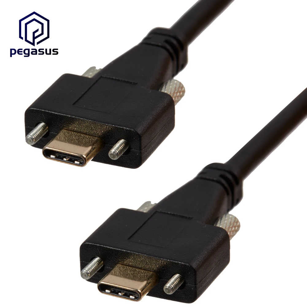 

30 см/1 м/2 м USB 3.1 Тип C двойной винтовой замок папа-Тип C 10 Гбит/с кабель для передачи данных папа-папа m/m