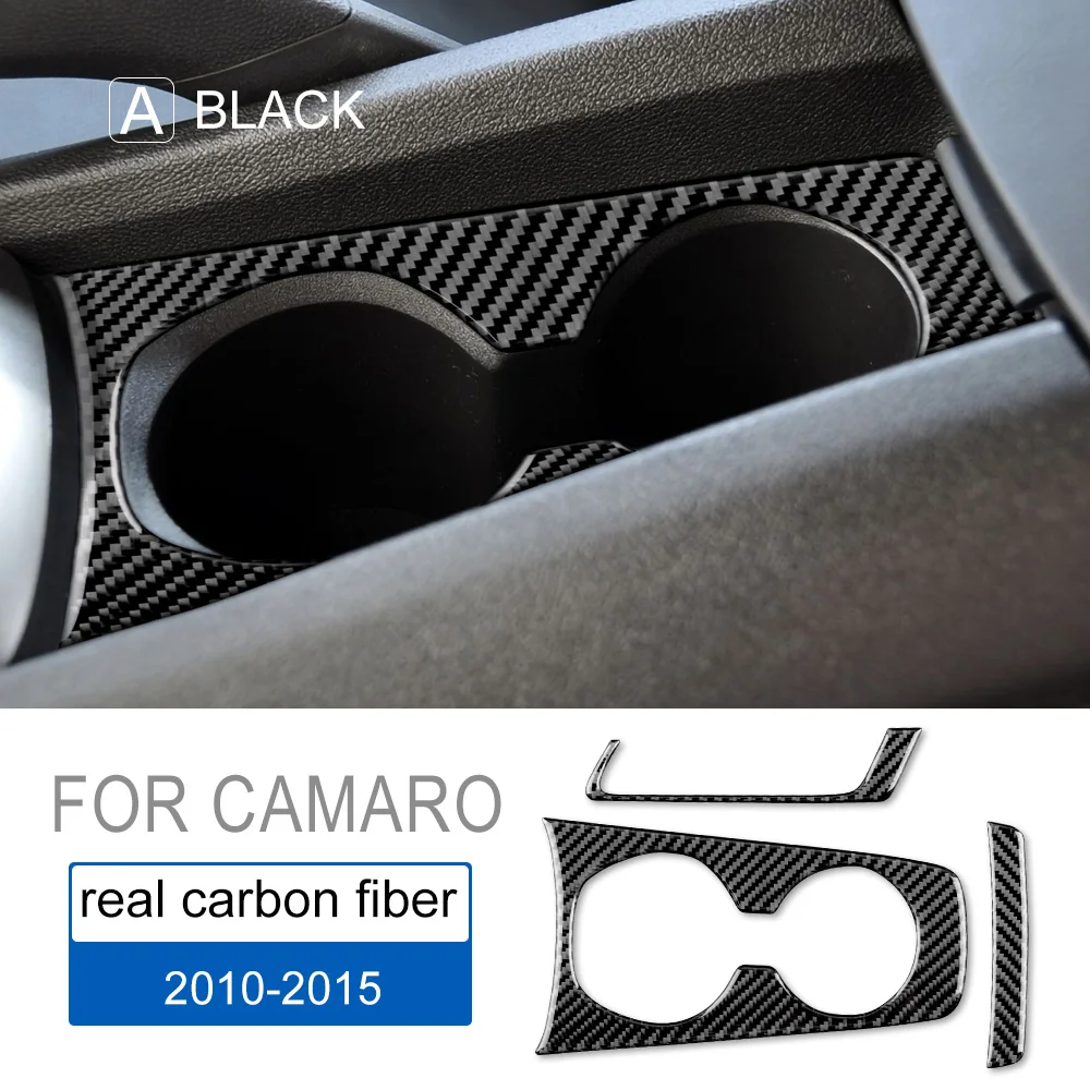 Настоящее мягкое углеродное волокно для Chevrolet Camaro 2010 2011 2012 2013 2014 2015, автомобильный держатель для стакана с водой, наклейка, аксессуары для интерьера