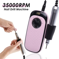 nail drill 35000rpm rechargeable portable sanding machine for manicure pedicure with light display acrylic gel nails remover