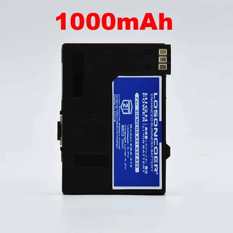 Аккумулятор 1000 мАч для Siemens A51 A52 A55 A56 A57 A60 CT56 M55 M56 M60 MC60 A62 A65 A75 C55 C56 C60 C61 C70 C71 A70