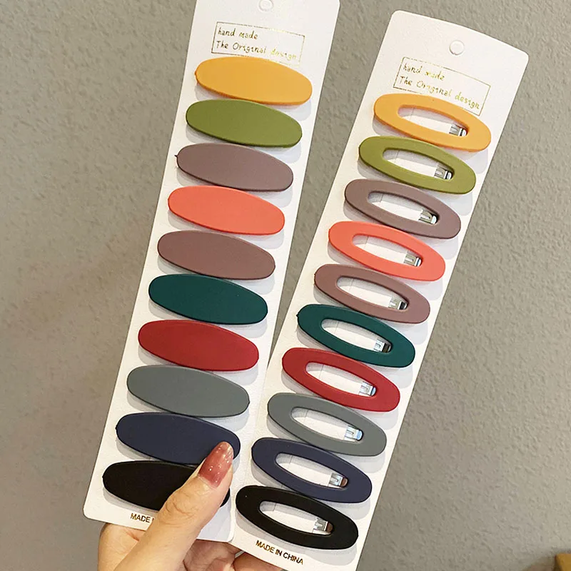 Заколки для волос женские разноцветные матовые 10 шт./компл. |