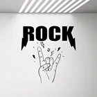 Настенная Наклейка G975 с мотивом рок музыки, виниловый декор для комнаты, спальни, подростковой группы, металлические детские обои для гитары, пения, барабана