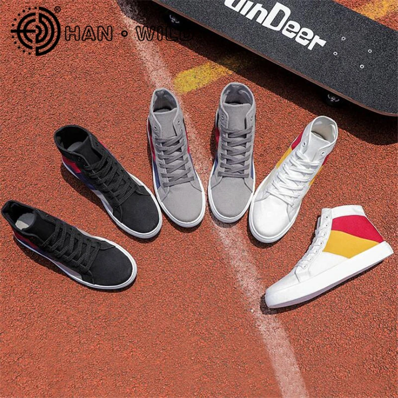 

Plus Size Men Canvas Shoes Low/High Top Mens Sneakers Mixed Color Fashion Casual Shoes High Quality Male Flat Vulcanized Shoes