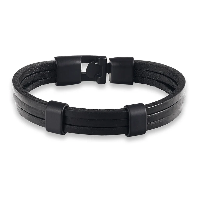 Горячая Мода черный сплав мужской браслет Высокое качество Ретро Кожаный смелый