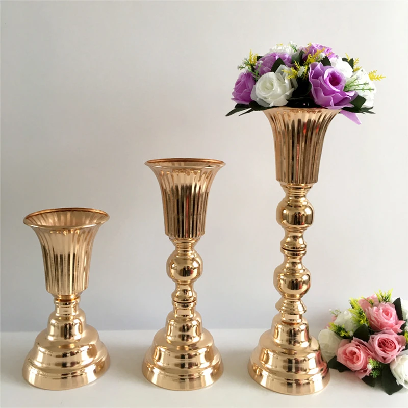 Металлическая ваза для цветов подставка горшка свадебный стол центральный