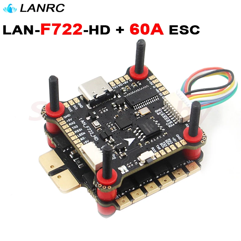 LANRC LAN F722 HD полета Управление FC с 60A 4in1 32 бит ESC Скорость стек башни диагональю