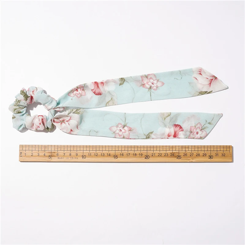 Резинки для волос с цветочным принтом длинные стримеры держатель конского