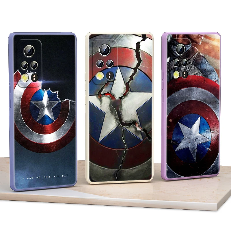 

Avengers Marvel Shield For Honor 50 30 20 10X 9X V40 V30 X20 X10 Play 3 4 Pro Lite 5G Liquid Silicone Soft Phone Case