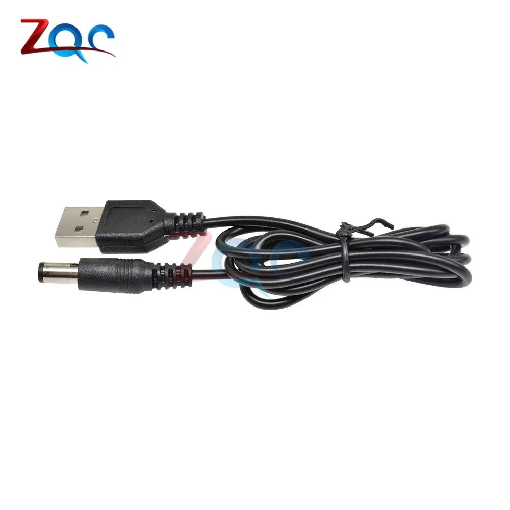 USB на 5 х2 1 мм адаптер постоянного тока 0 8 м кабель источник питания|5.5 x 2.1 male|dc male