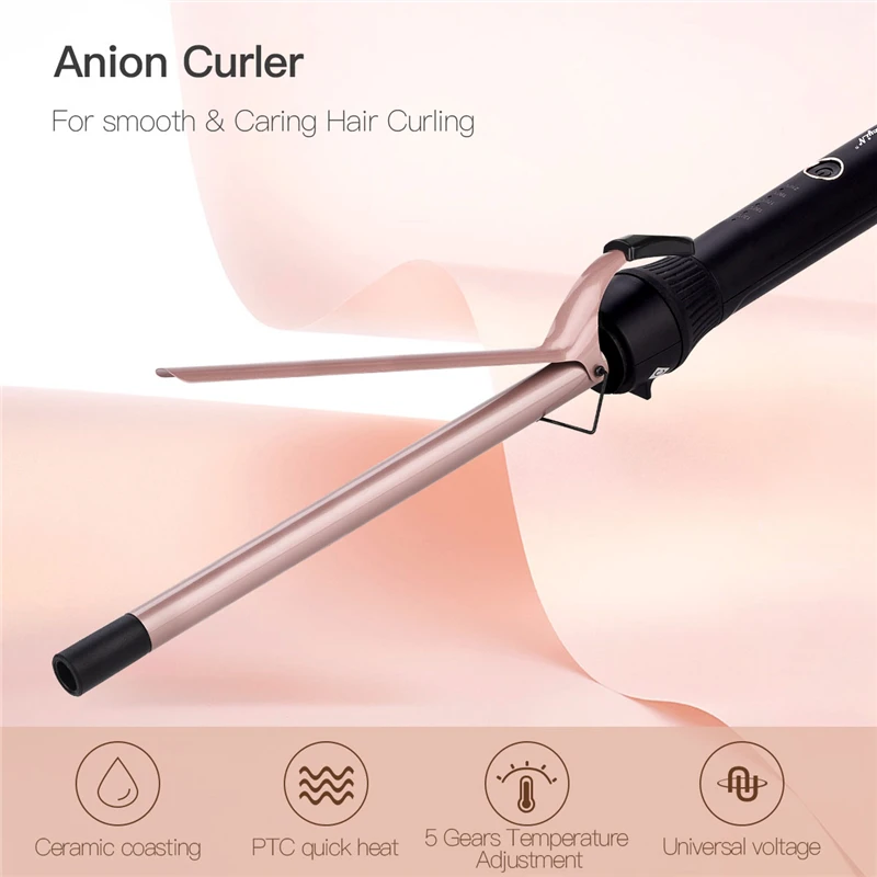 

9mm 28mm Ceramic Hair Curler Professional Electronic Curling Wand Roller 5 Levels Temperature Adjustable Waver Hair Styling Tool