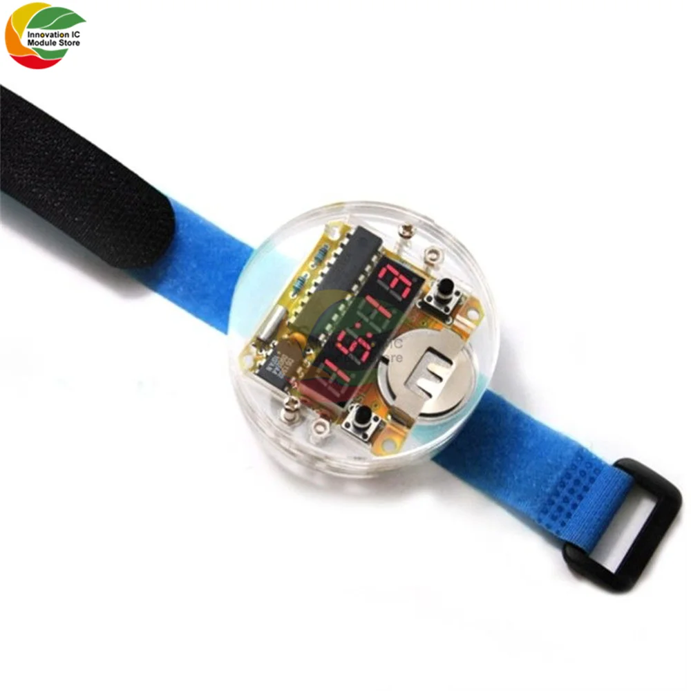 Nuevo Kit de reloj electrónico LED transparente de 4 bits, microcontrolador electrónico inteligente, Kit de bricolaje