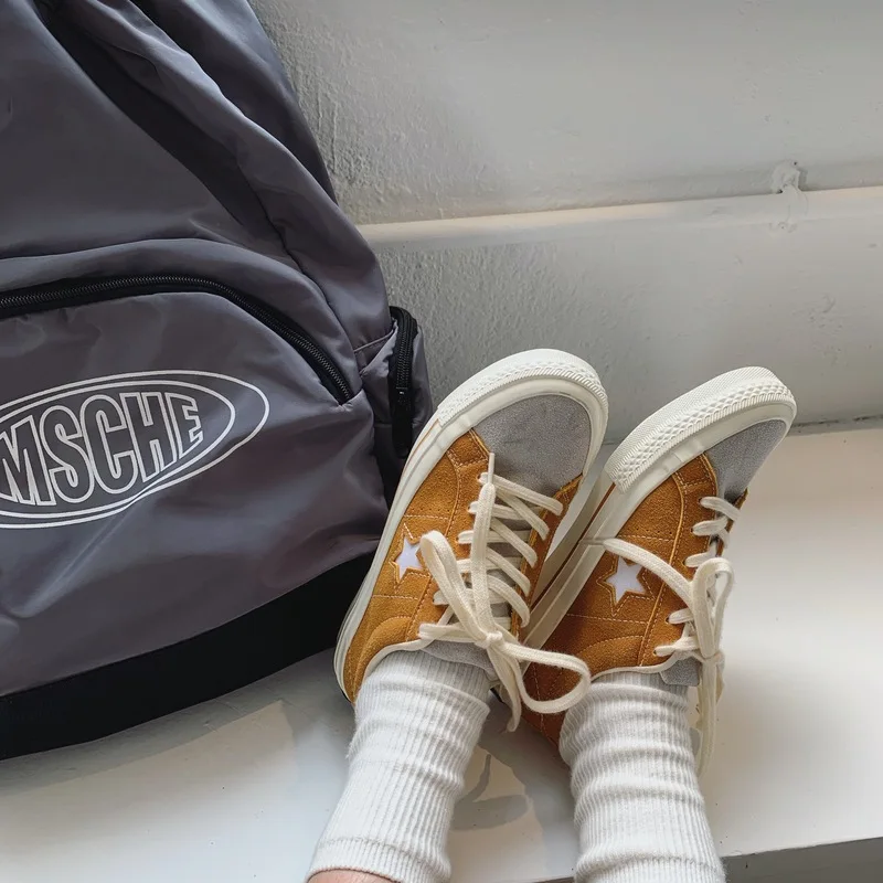 Женская обувь на плоской подошве парусиновая в стиле ретро женская модная