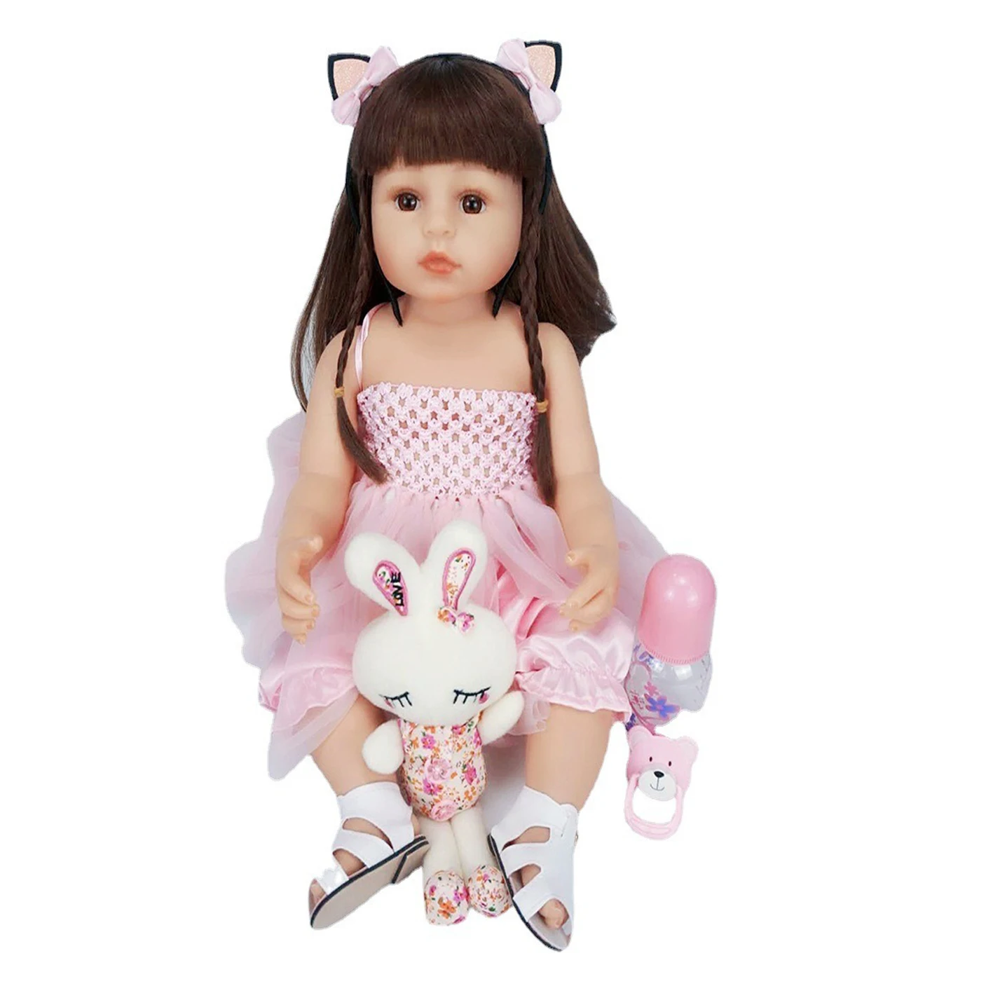 

Реалистичная полностью силиконовая кукла реборн 55 см, 22-дюймовая Реалистичная мягкая игрушка ручной работы с телом Реборн, маленькая девоч...