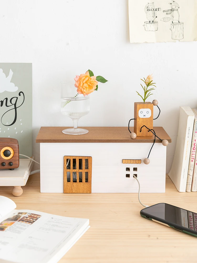 

GY Desktop Wire Storage Box Organizing Cable Box Power Strip Data Cable Organizer TV Socket Occlusion