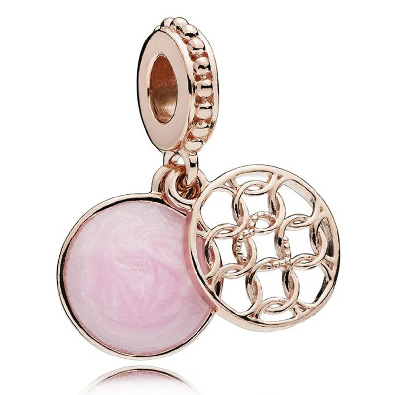 

Оригинальный Розовый эмалированный кулон в виде розы с любовным сердцем, подвеска «сделай сам», ювелирные изделия, подходит для бусин из ст...