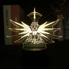 3D ночник, светильник для часов, милосердия, игра для спальни, Декор, милый подарок на день рождения, цветная светодиодная лампа, манга, милый детский подарок