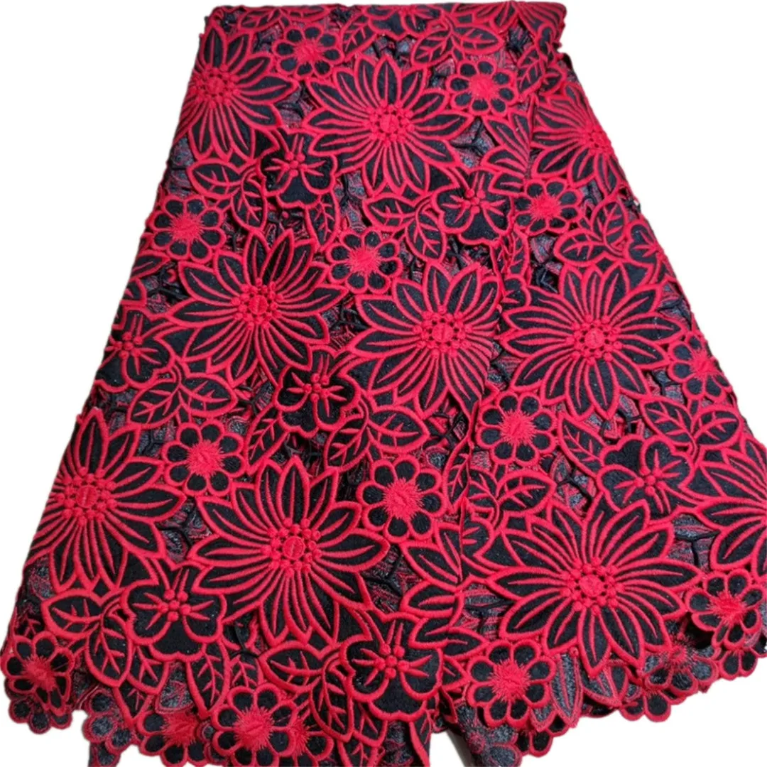 Кружевная ткань молочного шелка новейшая африканская гипюровая кружевная