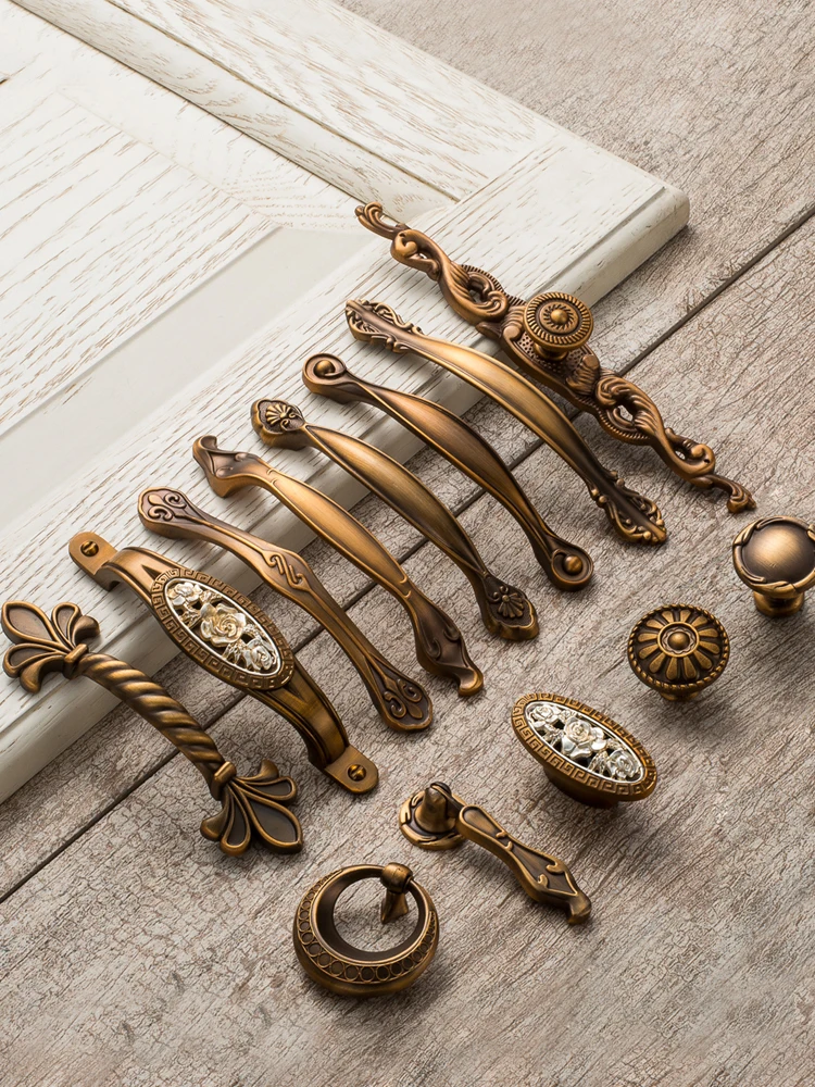 Ручки для дверей американская антикварная желтая мебельная фурнитура ручки в