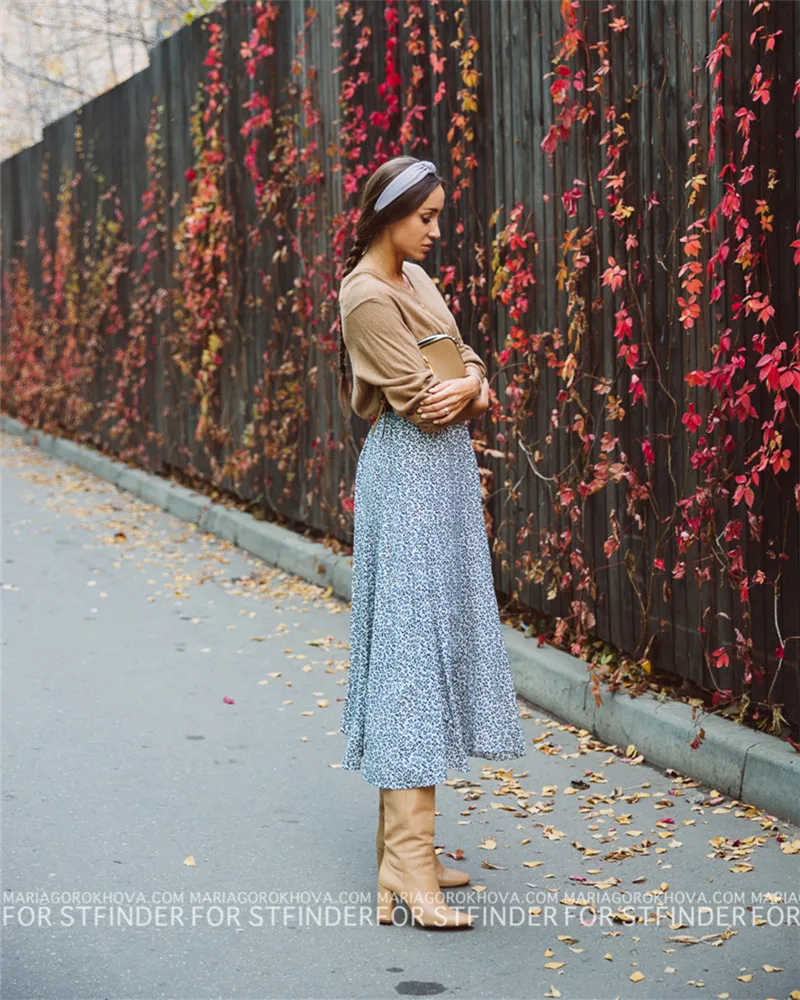 Женская плиссированная длинная юбка Повседневная Свободная Милая большого