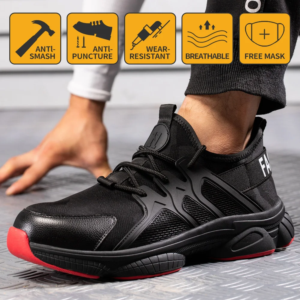 

Безопасная обувь, анти-разбивающаяся конструкция, кроссовки, легкая дышащая рабочая обувь, удобная защита безопасности