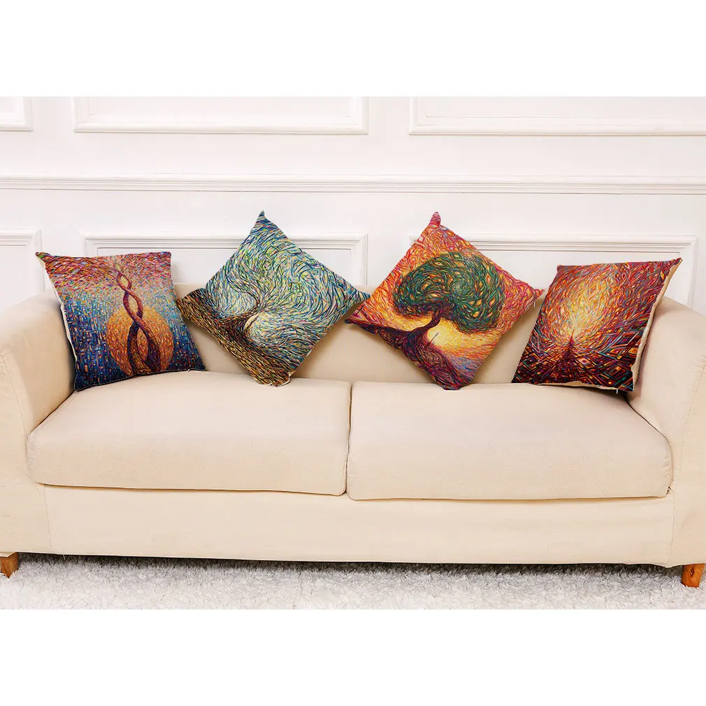 

Impression Painting Color Plaid Decoration Accessories living Room Decoratiion Accessories House Bed Room Cushion Cover 45x45cm