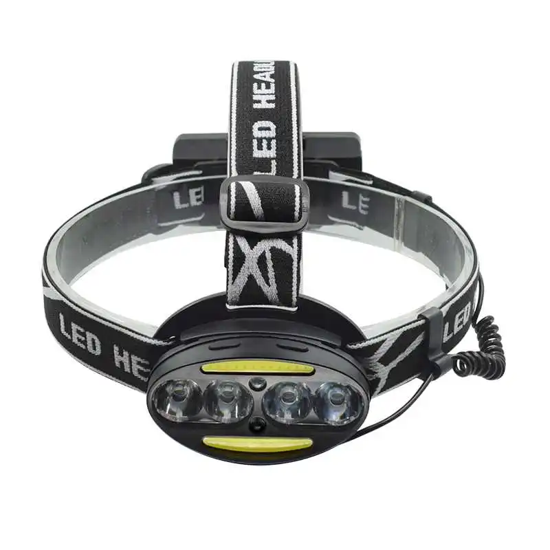 Перезаряжаемый Передний фонарь с 7 режимами датчик движения тела 4 * T6 + 2 COB