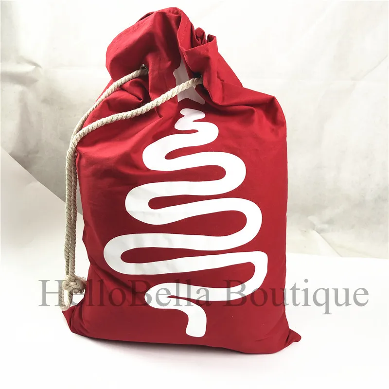 

8pcs/Lot Canvas Merry Christmas Santa Sack Xmas Stocking Xmas Tree Gift Storage Bag